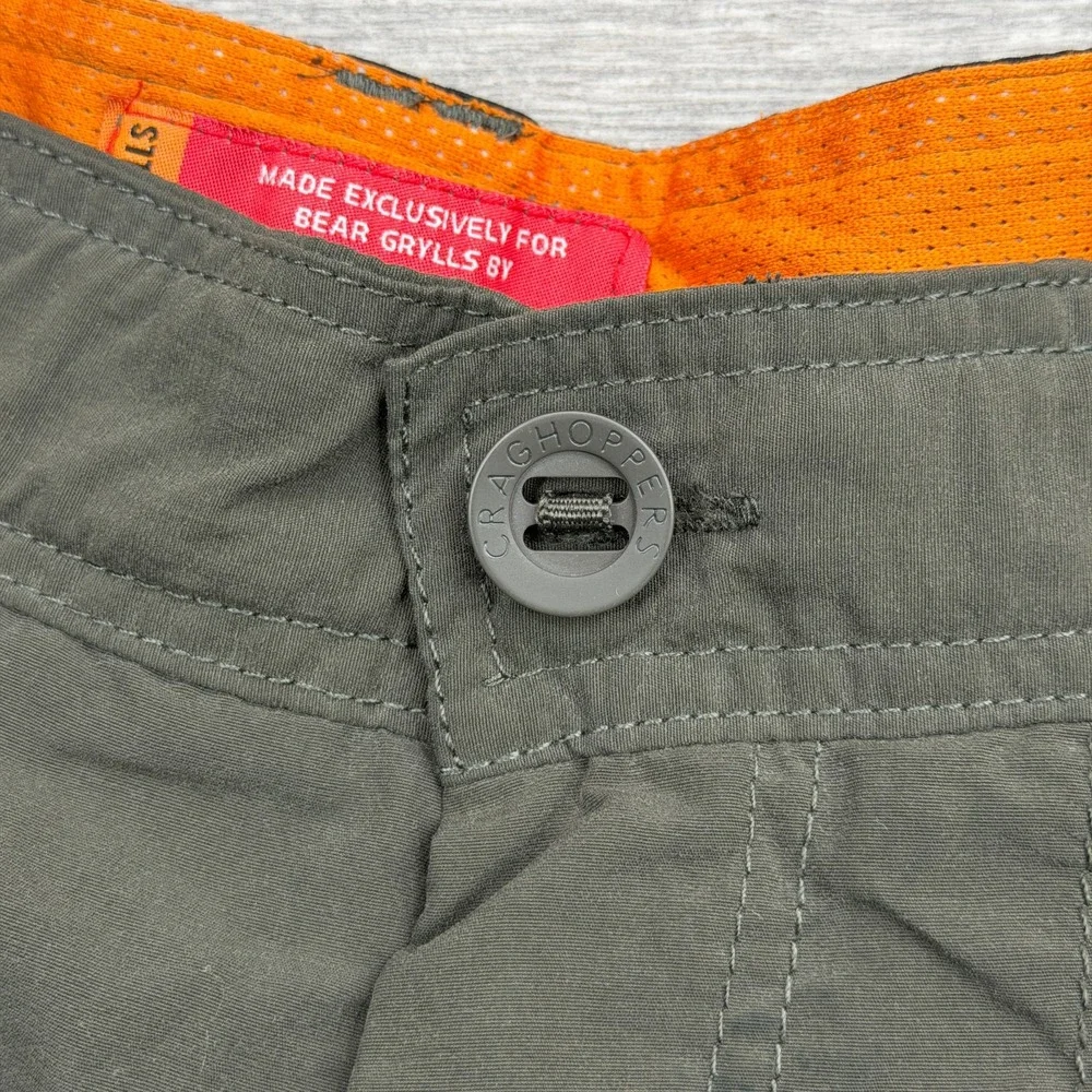 Bear Grylls Craghoppers Cargo Pants Mens Large Gray Black Hiking Utility Outdoor